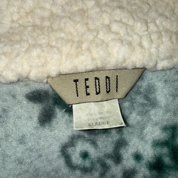 Vintage 90’s Teddi Green Floral Sherpa Jacket (M) - Picture 3 of 3